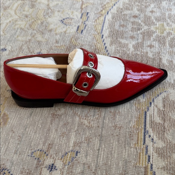 NEW Anthropologie Maeve Pointed-Toe Moto Mary Jane Flats Size 39 - Picture 10 of 10